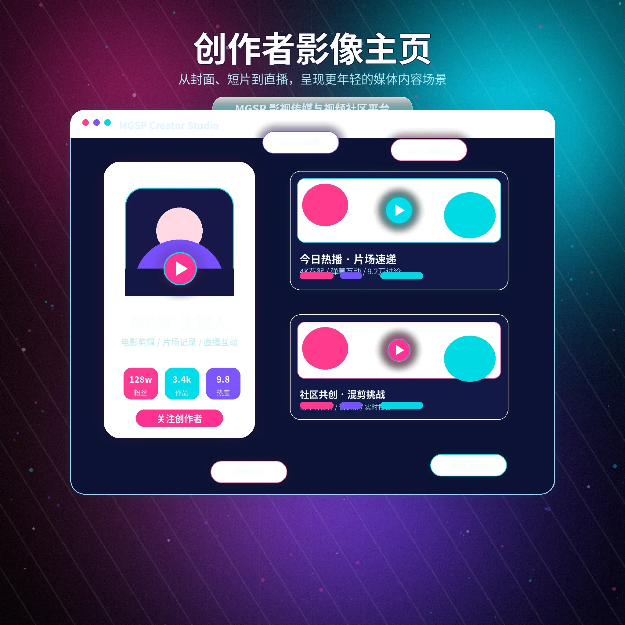 蘑菇视频创作者动态展示